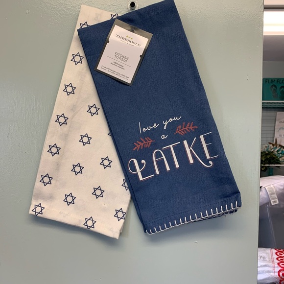 Hanukkah Love Latke Kitchen Towel Set Wooden Silicone Spatulas Target Threshold - Picture 2 of 4